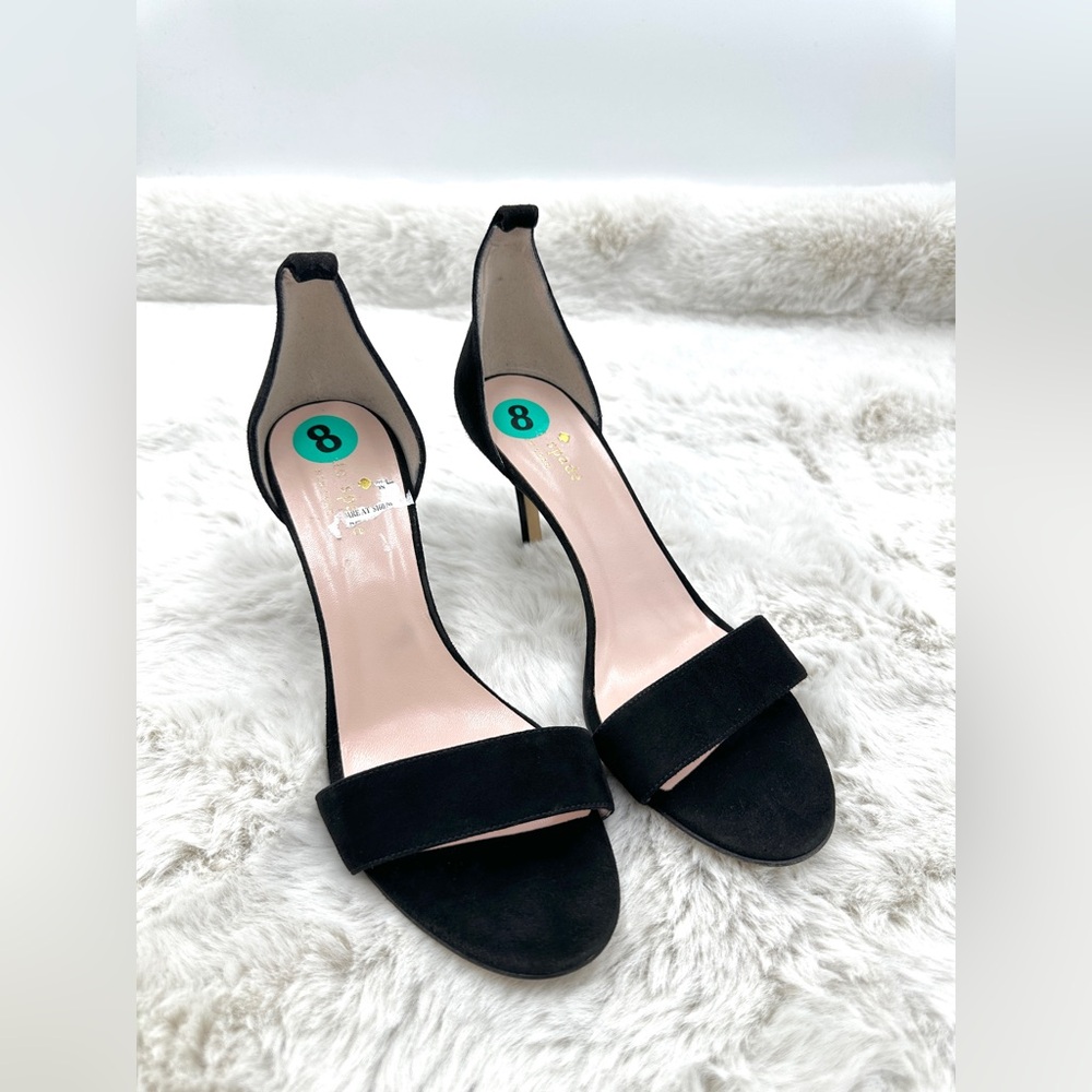 Kate Spade Newyork black suede heels size 8 women’s pumps NWT